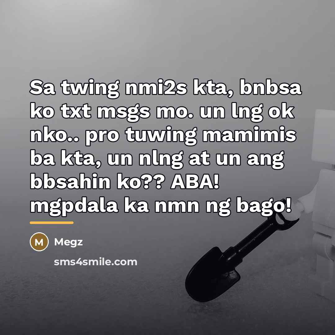 “Sa twing nmi2s kta, bnbsa ko txt msgs mo. un…” quote by Megz