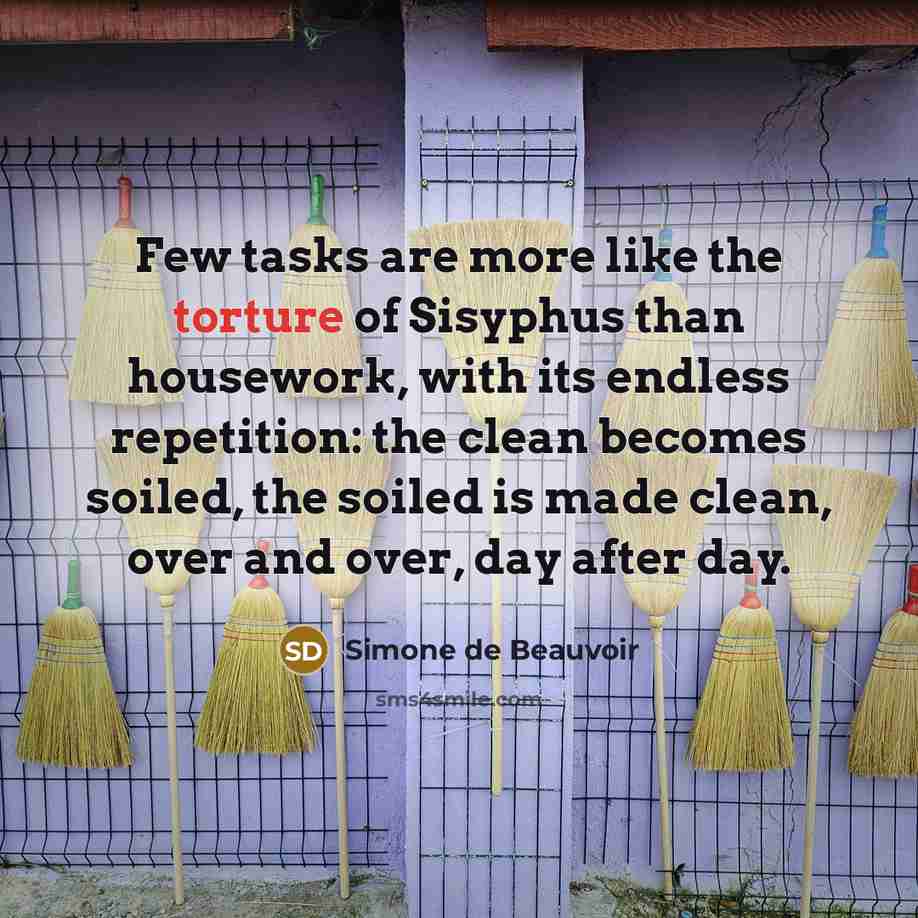 “Few tasks are more like the torture of Sisyphus than…” quote by Simone de Beauvoir