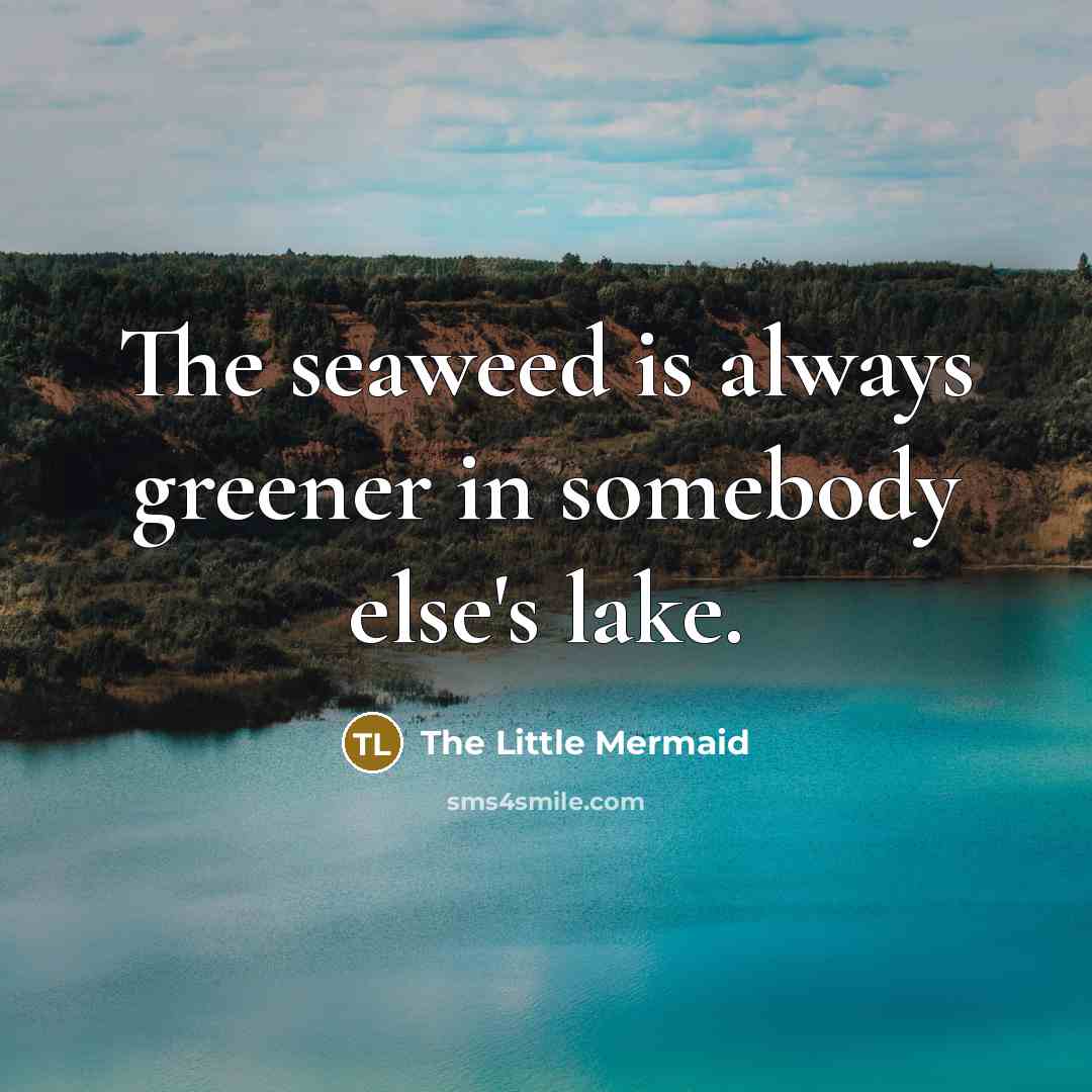 “The seaweed is always greener in somebody else's lake.…” quote by The Little Mermaid