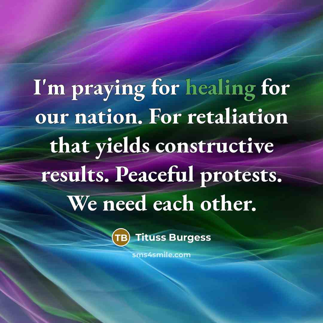 “I'm praying for healing for our nation. For retaliation that…” quote by Tituss Burgess