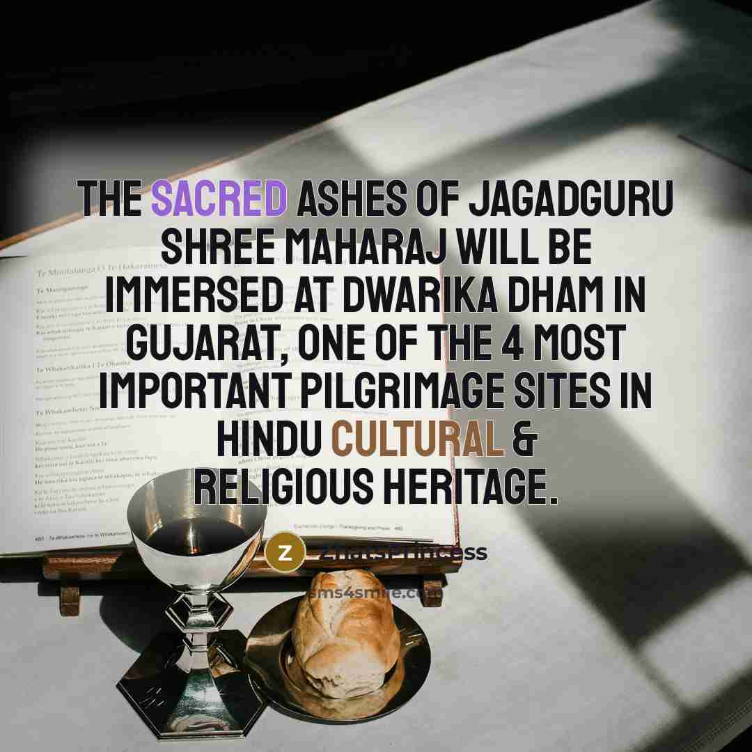 “The sacred ashes of Jagadguru Shree Maharaj will be immersed…” quote by ZhatsPrincess