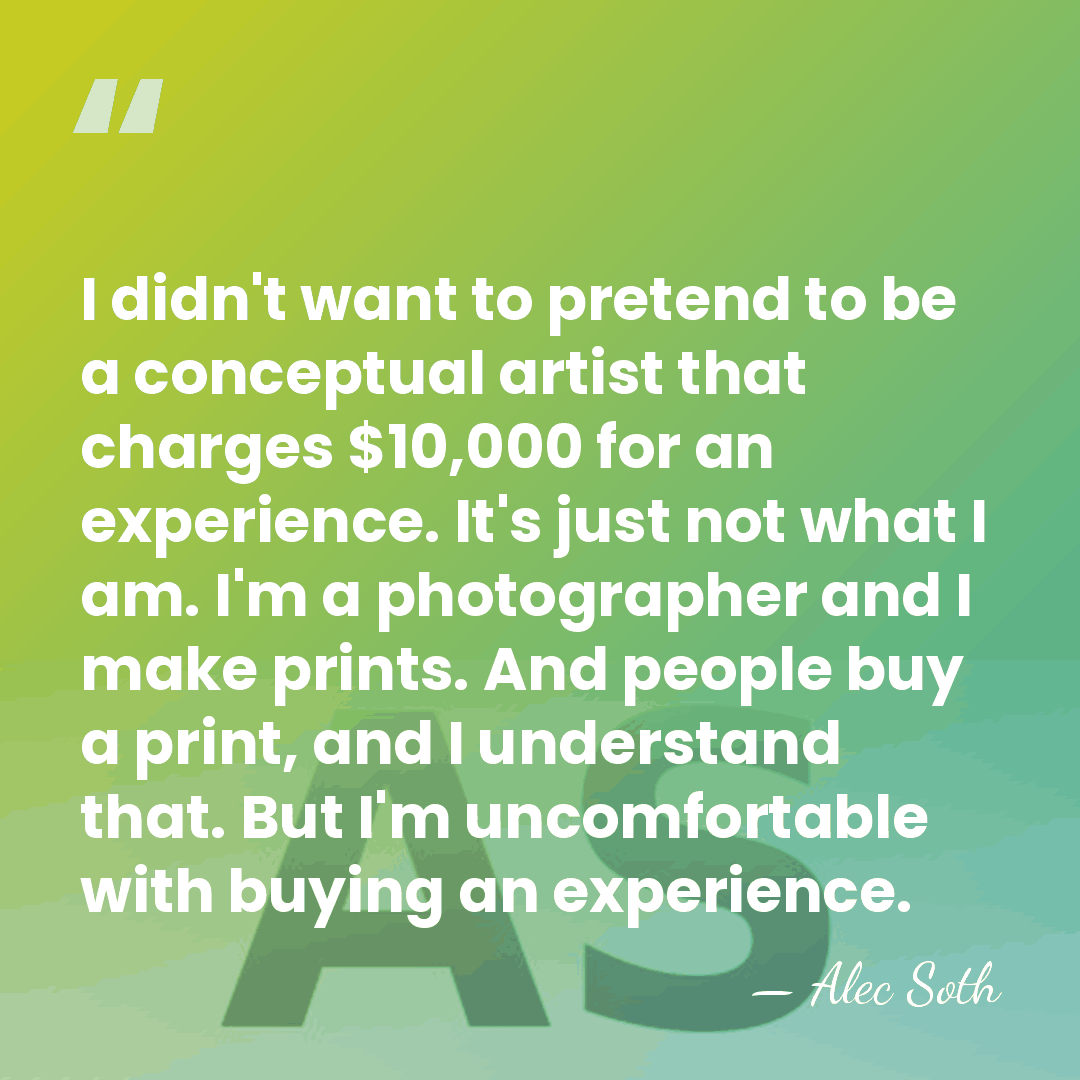 I didn't want to pretend to be a conceptual artist that charges&hellip; - Alec Soth