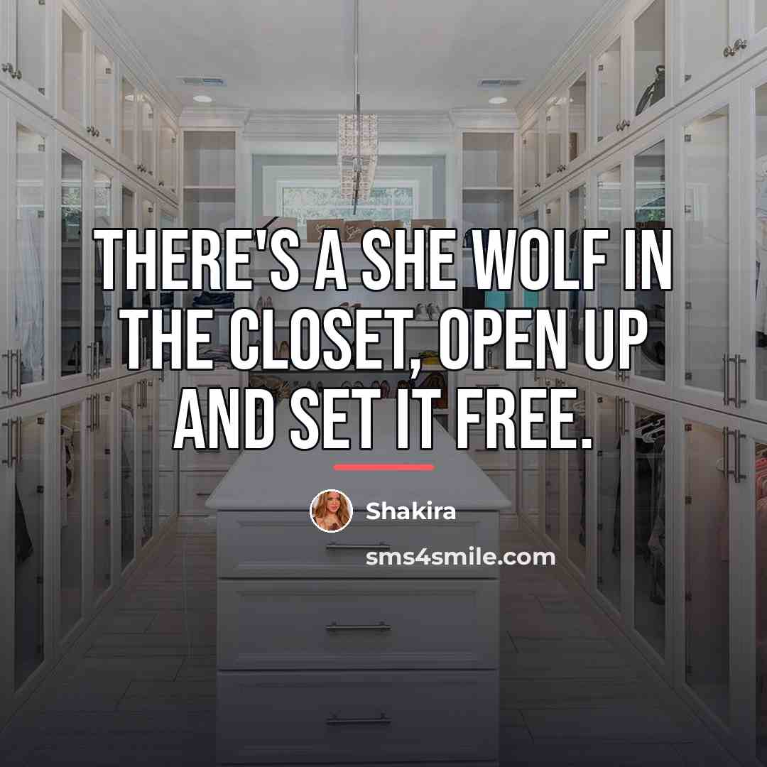 “There's a she wolf in the closet, open up and…” quote by Shakira