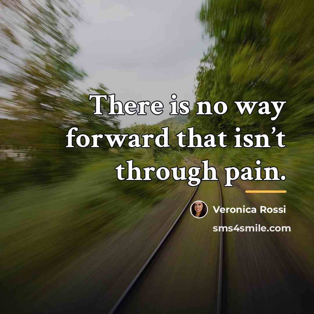 “There is no way forward that isn’t through pain.…” quote by Veronica Rossi