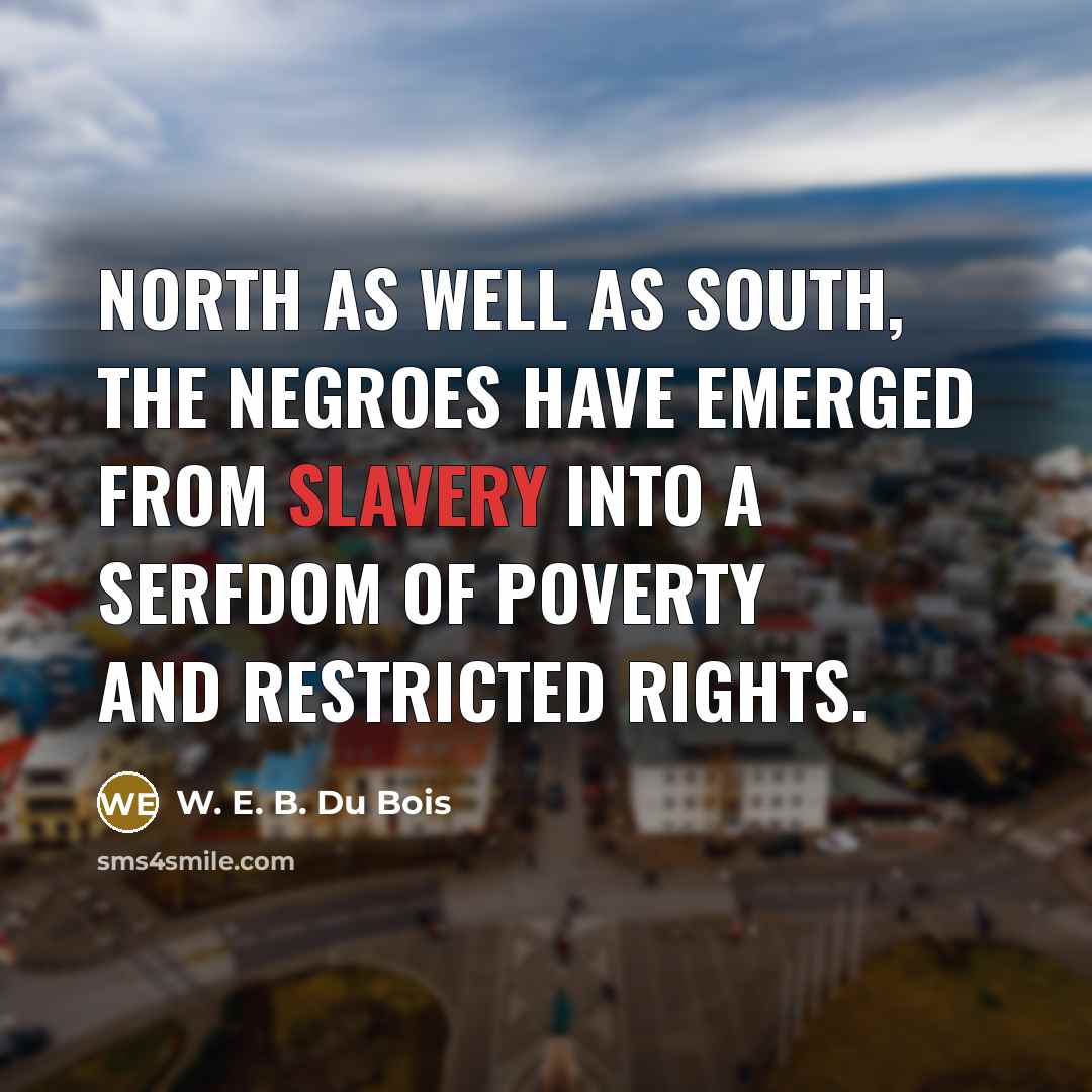 “North as well as South, the Negroes have emerged from…” quote by W. E. B. Du Bois