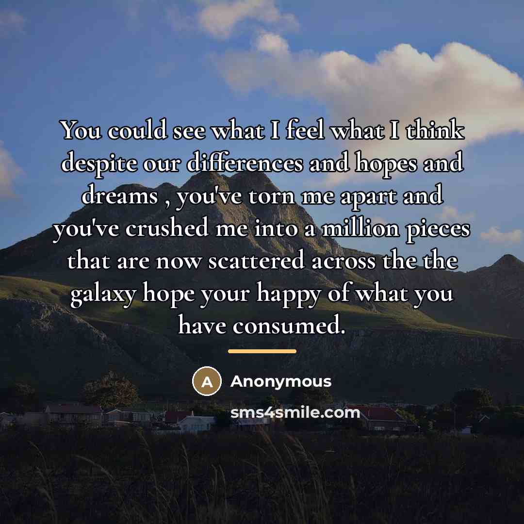 “You could see what I feel what I think despite…” quote by Anonymous