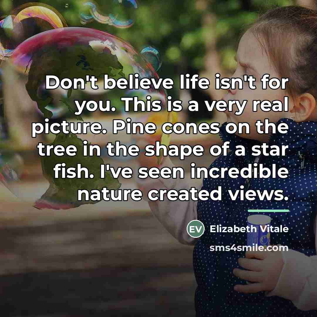 “Don't believe life isn't for you. This is a very…” quote by Elizabeth Vitale
