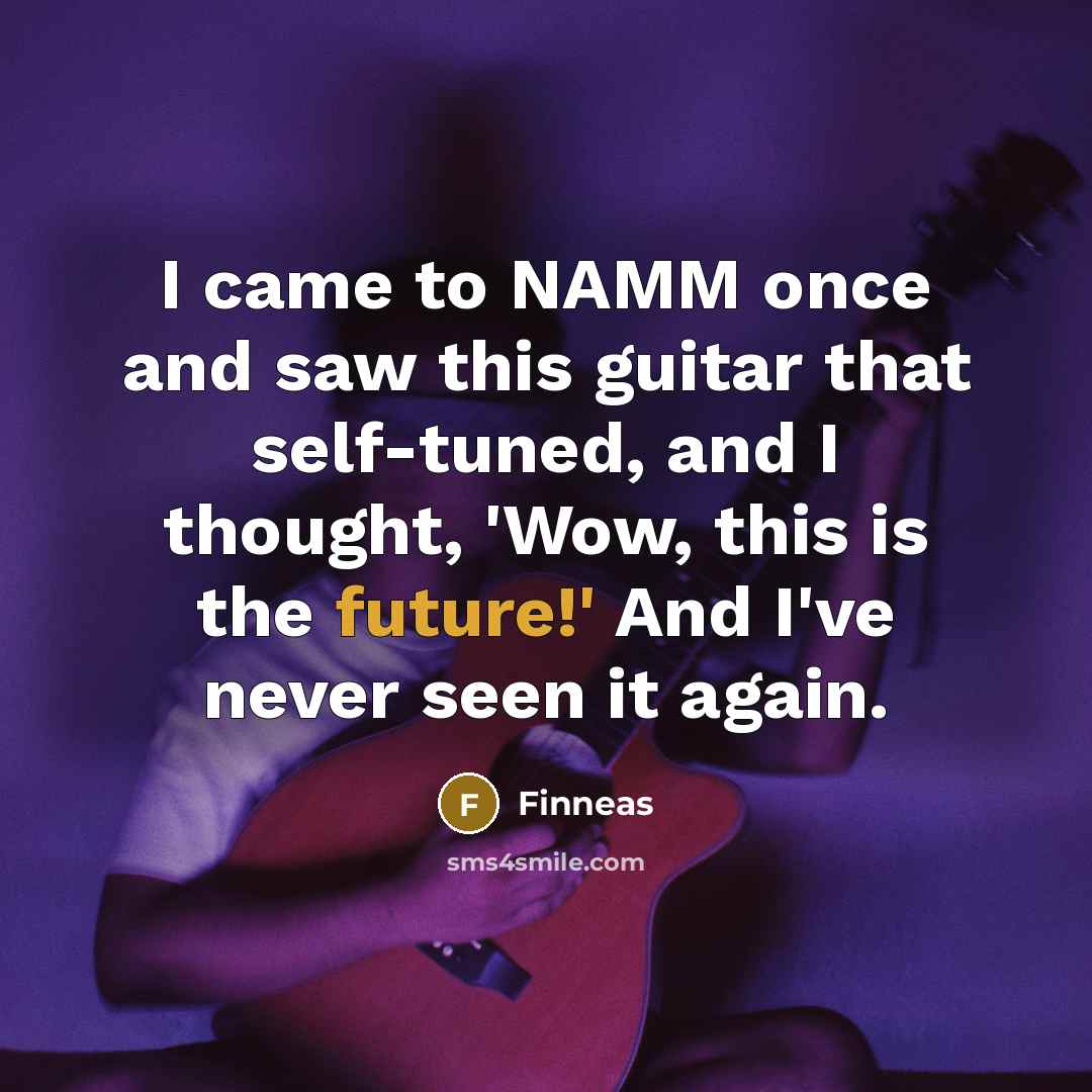 “I came to NAMM once and saw this guitar that…” quote by Finneas