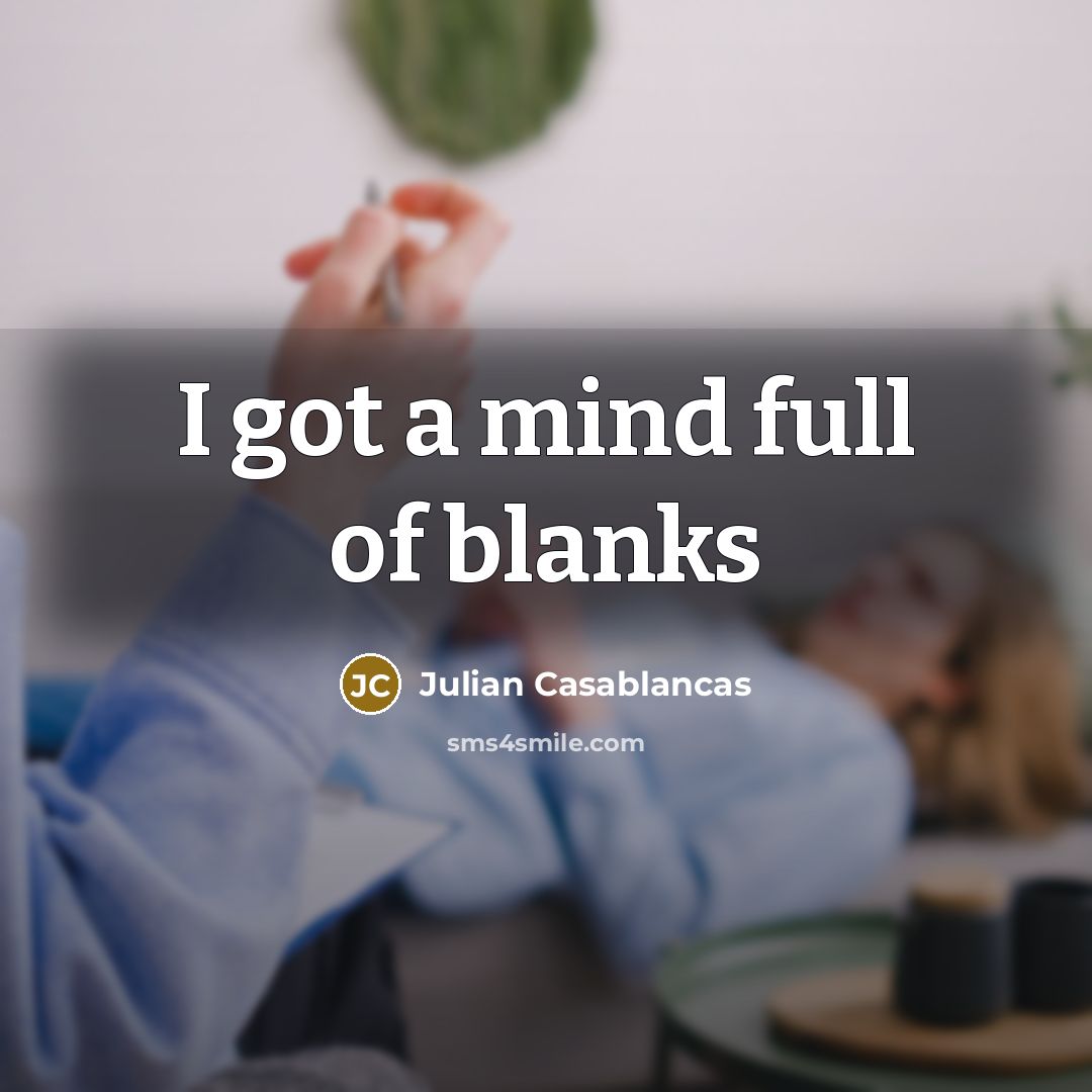 “I got a mind full of blanks…” quote by Julian Casablancas