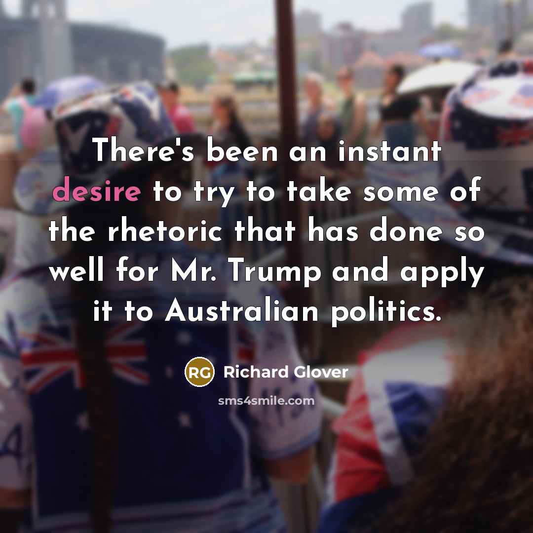 “There's been an instant desire to try to take some…” quote by Richard Glover