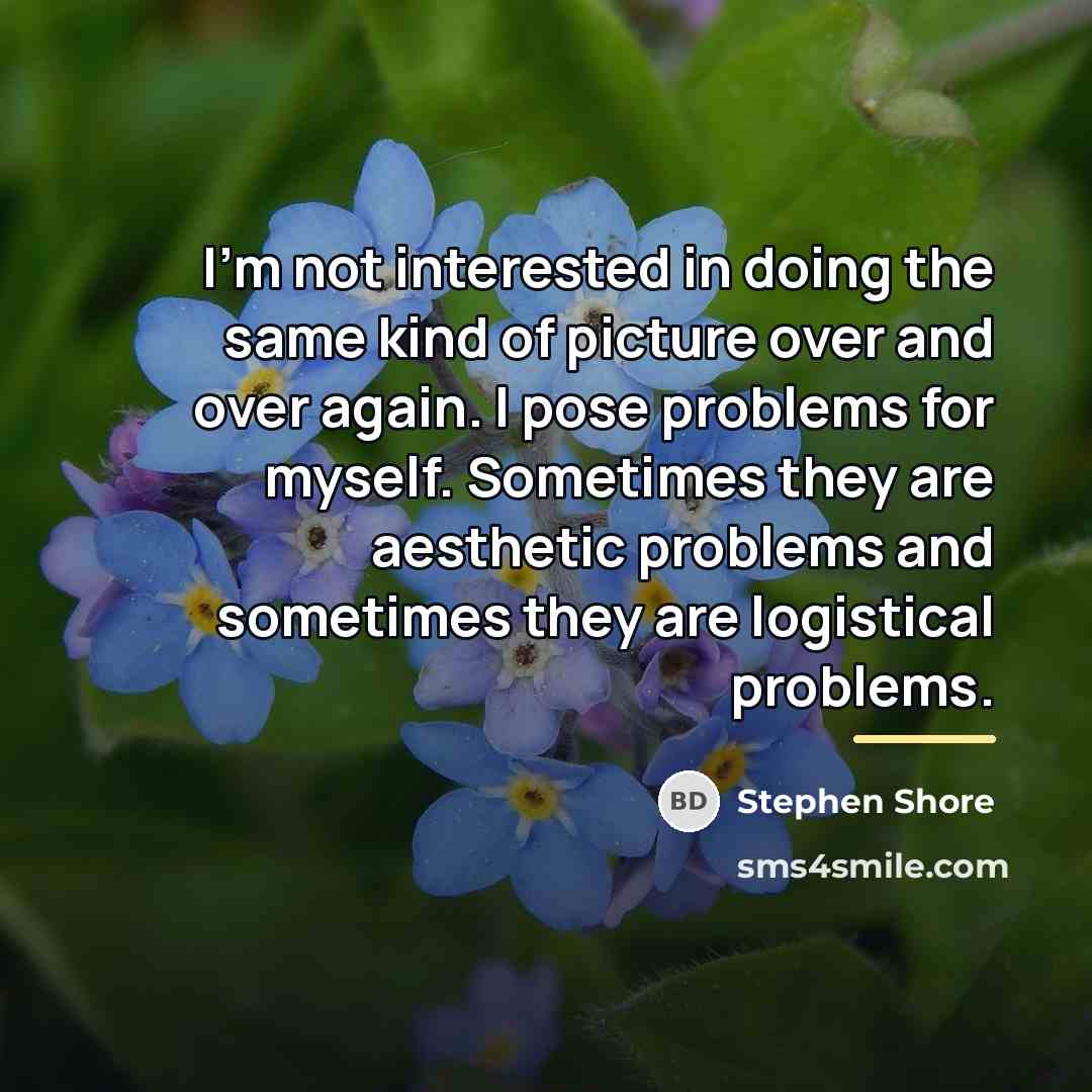 “I'm not interested in doing the same kind of picture…” quote by Stephen Shore