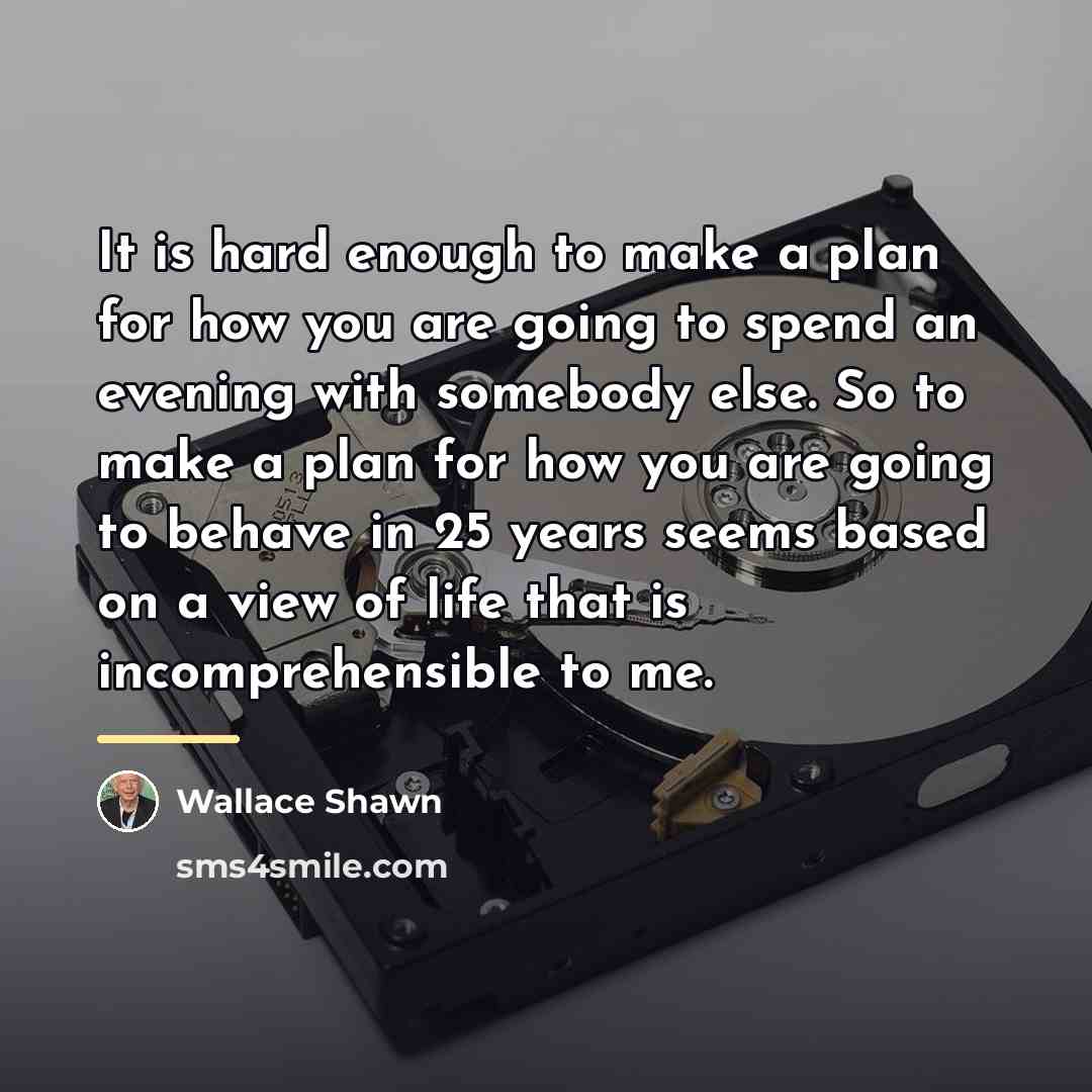 “It is hard enough to make a plan for how…” quote by Wallace Shawn