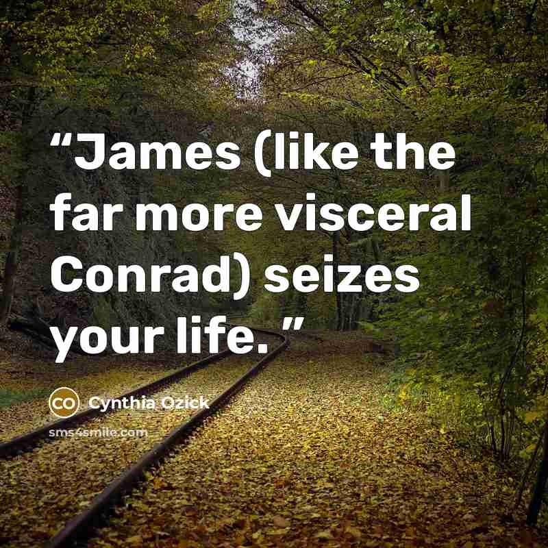 “James (like the far more visceral Conrad) seizes your life.” quote by Cynthia Ozick