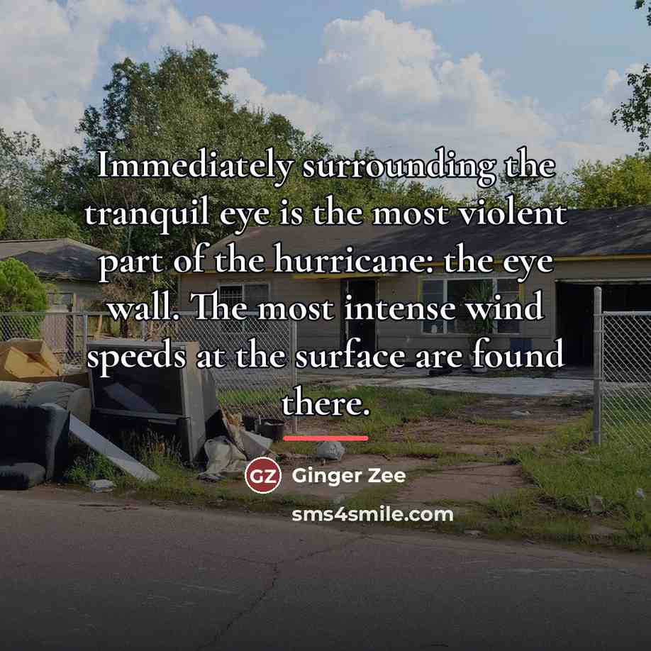“Immediately surrounding the tranquil eye is the most violent part…” quote by Ginger Zee