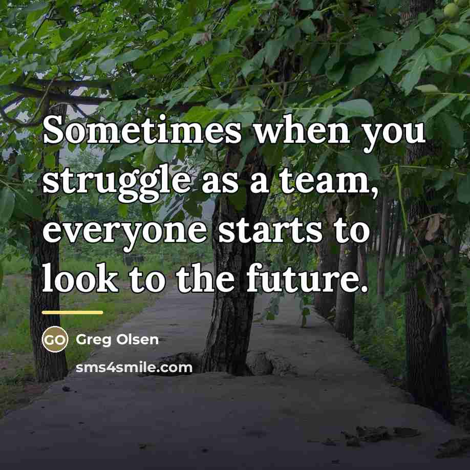 “Sometimes when you struggle as a team, everyone starts to…” quote by Greg Olsen
