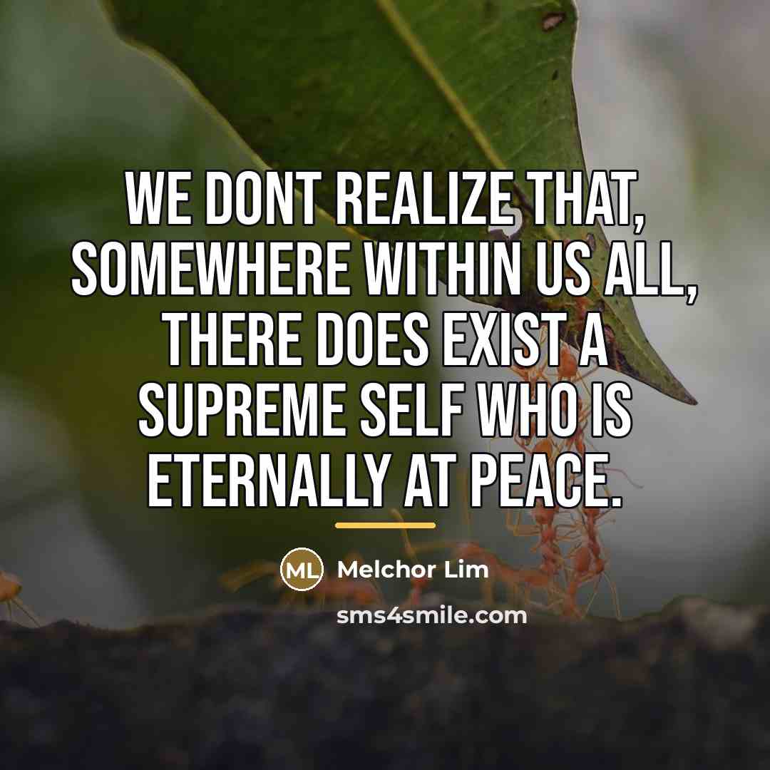 “We dont realize that, somewhere within us all, there does…” quote by Melchor Lim
