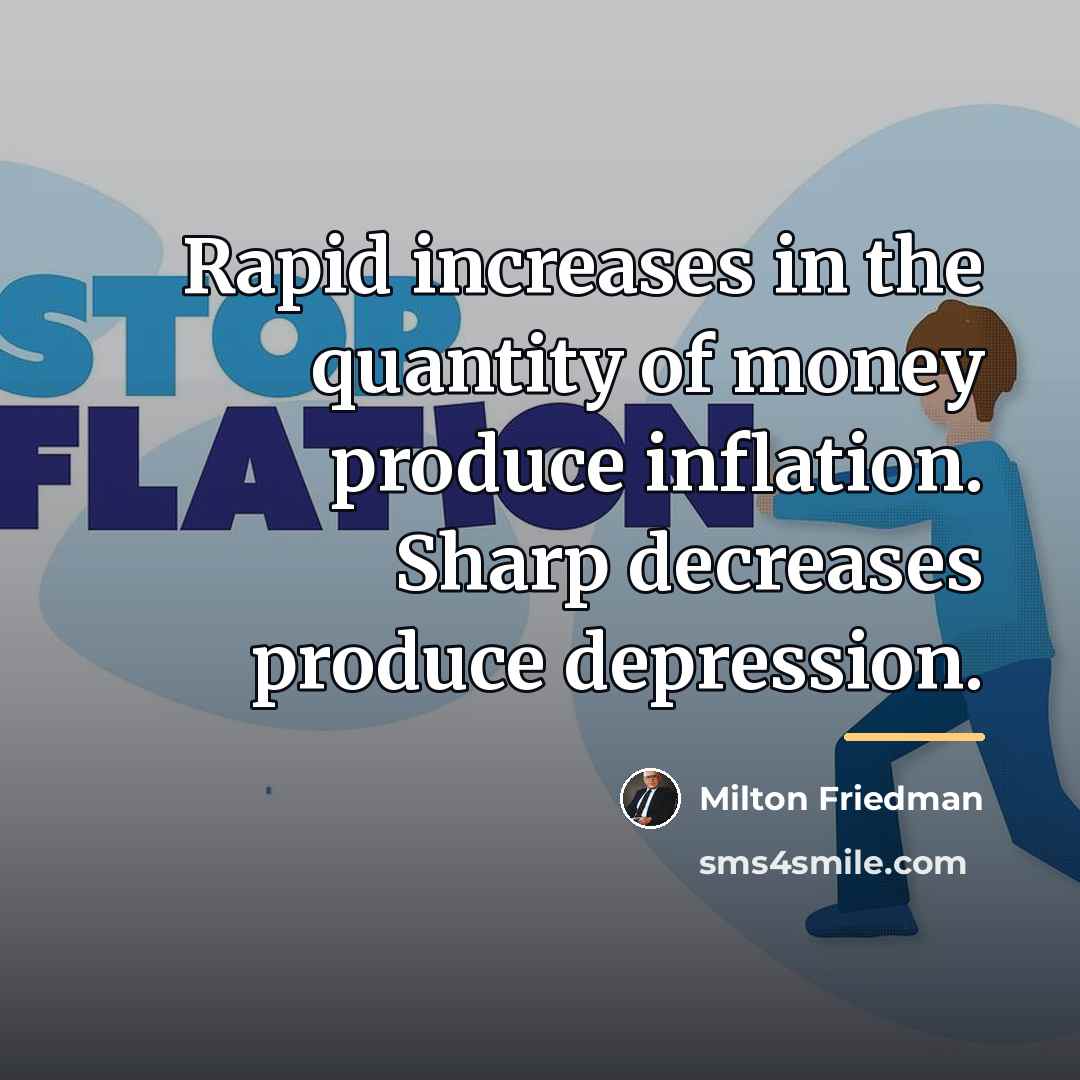 “Rapid increases in the quantity of money produce inflation. Sharp…” quote by Milton Friedman