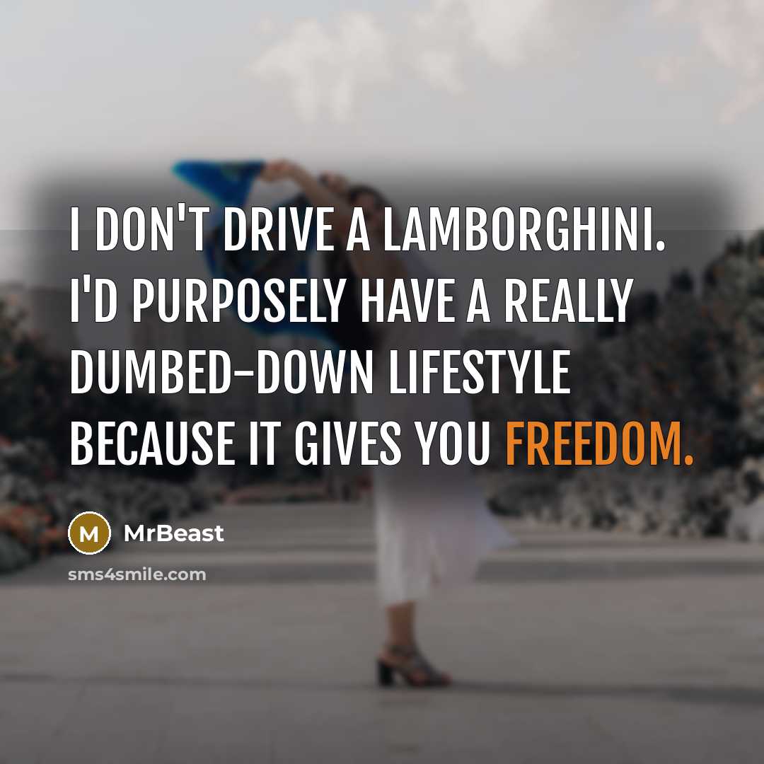 “I don't drive a Lamborghini. I'd purposely have a really…” quote by MrBeast