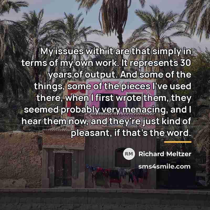 “My issues with it are that simply in terms of…” quote by Richard Meltzer