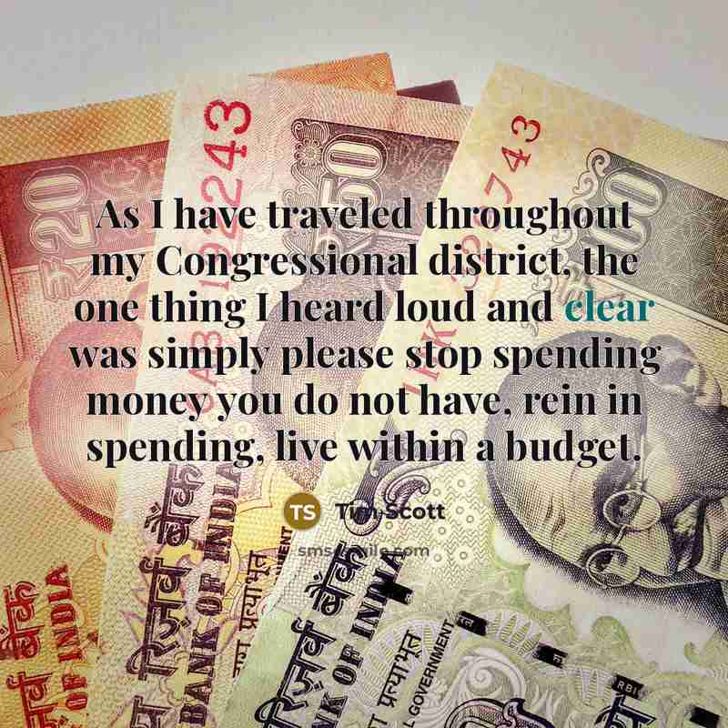 “As I have traveled throughout my Congressional district, the one…” quote by Tim Scott