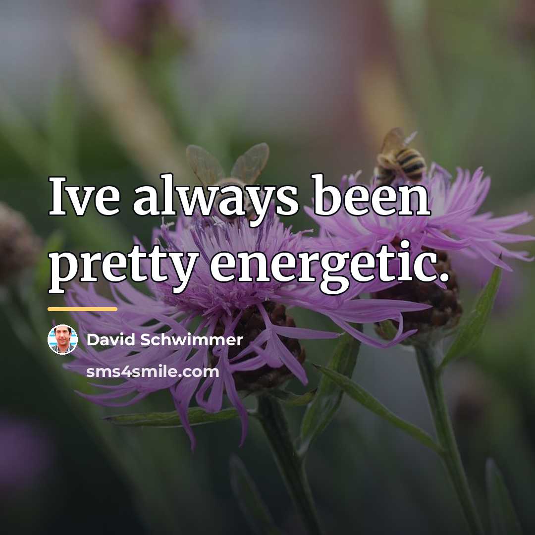 “Ive always been pretty energetic.…” quote by David Schwimmer