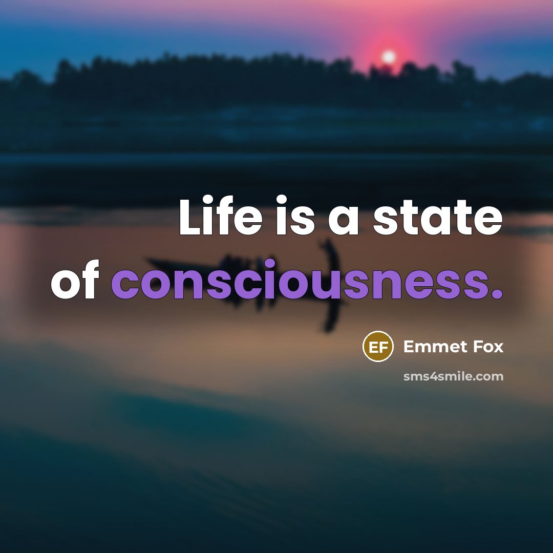 “Life is a state of consciousness.…” quote by Emmet Fox
