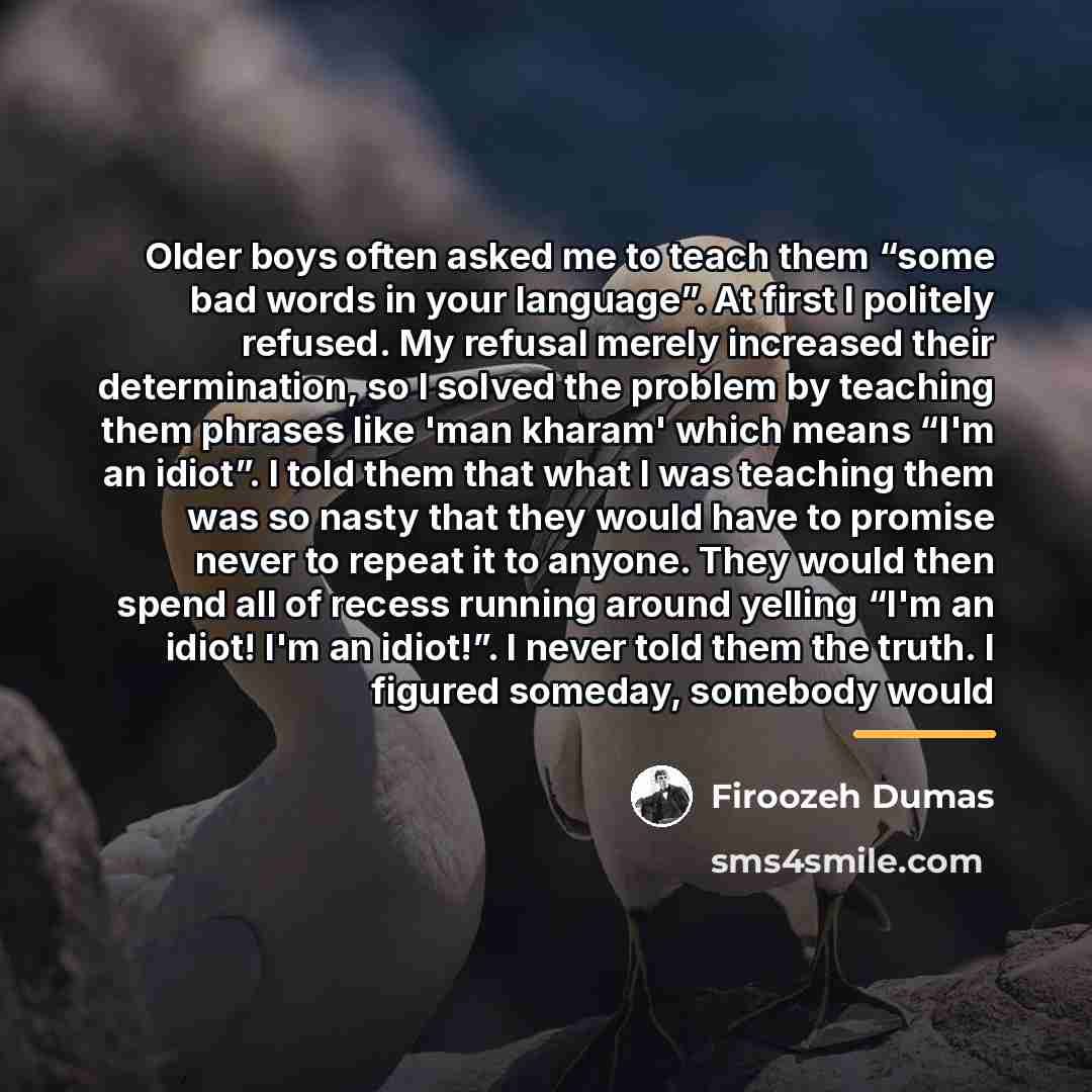 “Older boys often asked me to teach them “some bad…” quote by Firoozeh Dumas