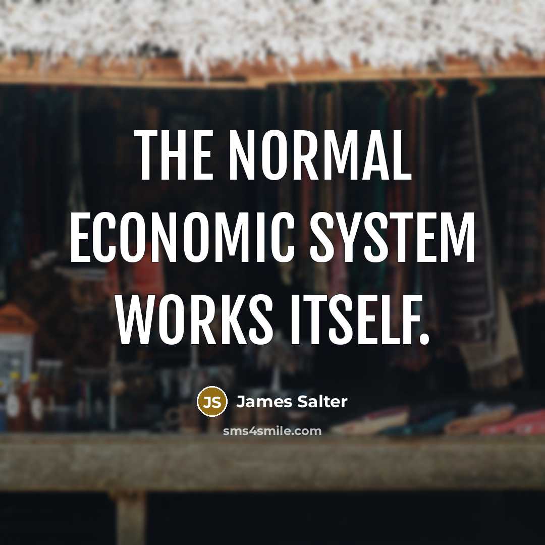 “The normal economic system works itself.…” quote by James Salter
