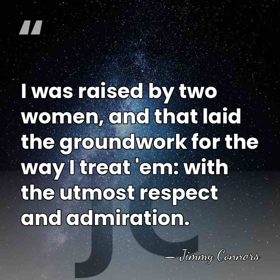 I was raised by two women, and that laid the groundwork for&hellip; - Jimmy Connors