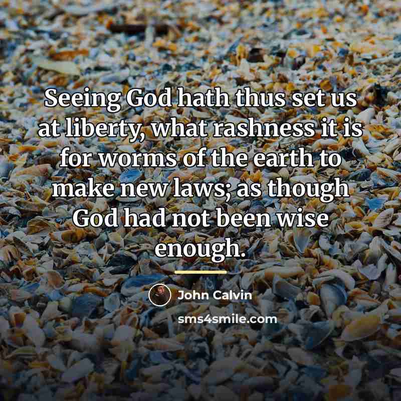 “Seeing God hath thus set us at liberty, what rashness…” quote by John Calvin
