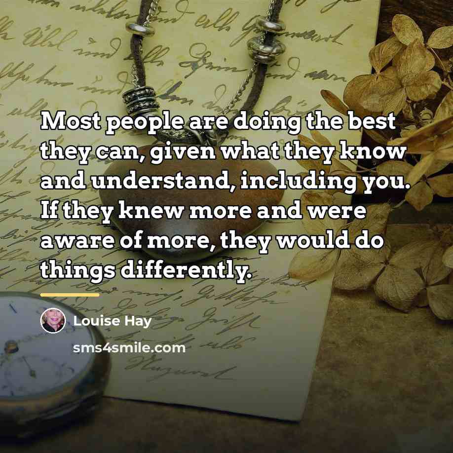 “Most people are doing the best they can, given what…” quote by Louise Hay