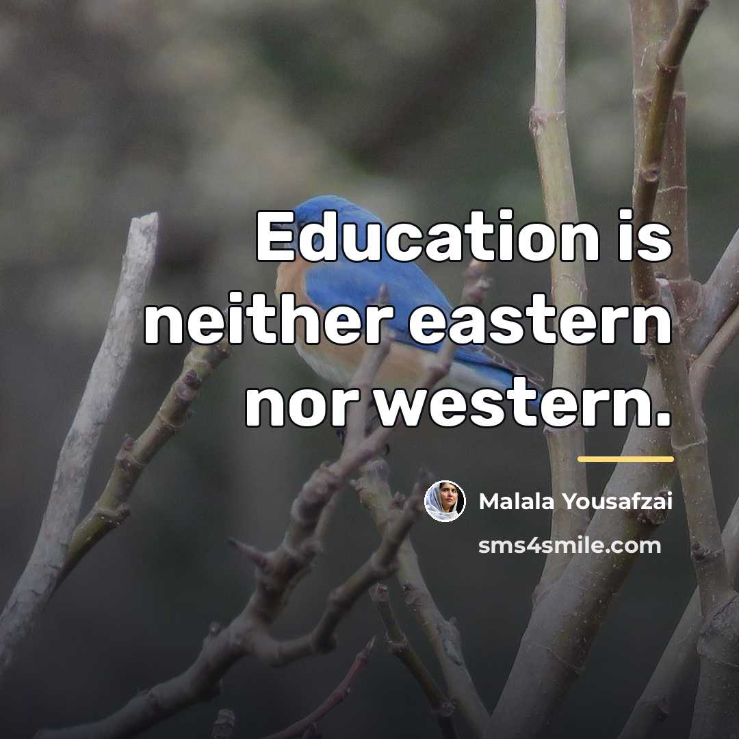 “Education is neither eastern nor western.…” quote by Malala Yousafzai