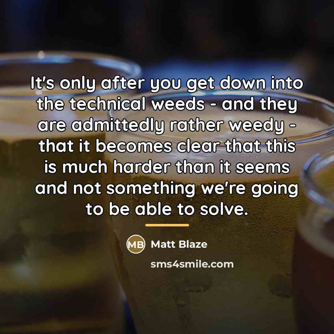“It's only after you get down into the technical weeds…” quote by Matt Blaze