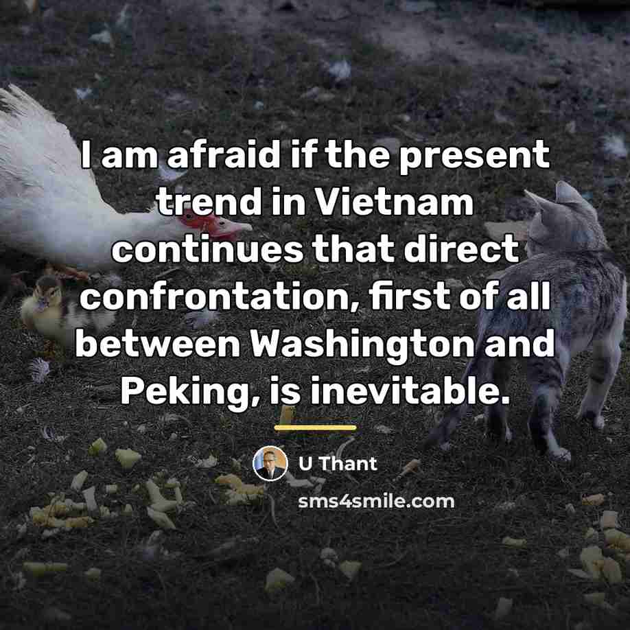 “I am afraid if the present trend in Vietnam continues…” quote by U Thant