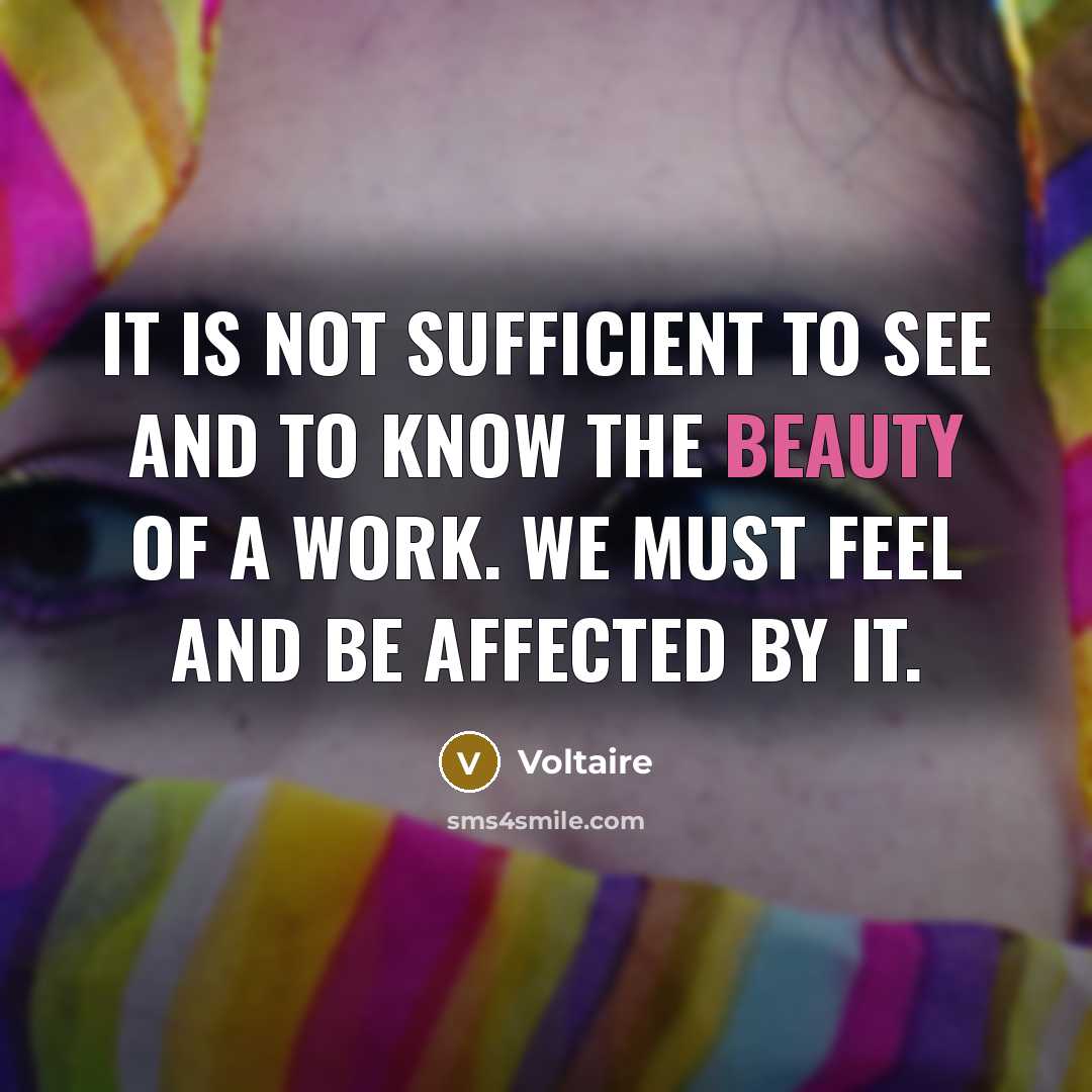 “It is not sufficient to see and to know the…” quote by Voltaire