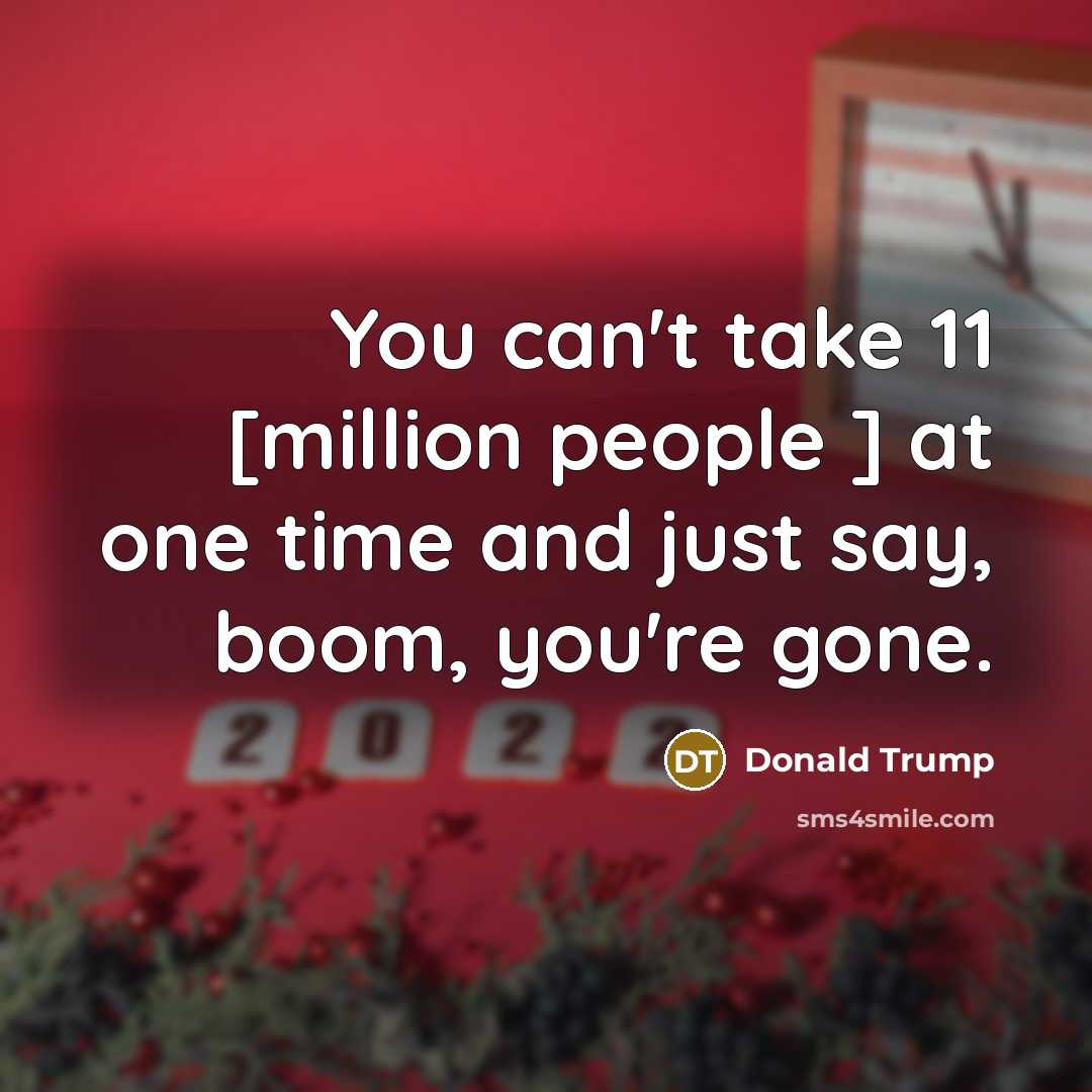 “You can't take 11 [million people ] at one time…” quote by Donald Trump
