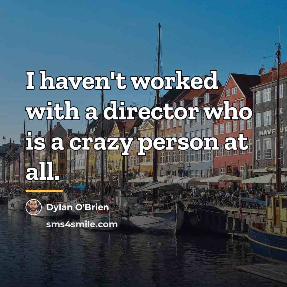 “I haven't worked with a director who is a crazy…” quote by Dylan O'Brien