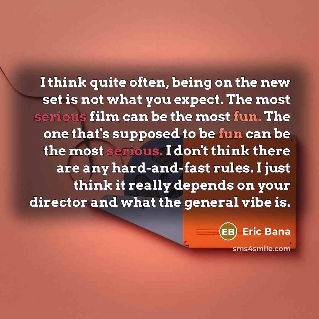 “I think quite often, being on the new set is…” quote by Eric Bana