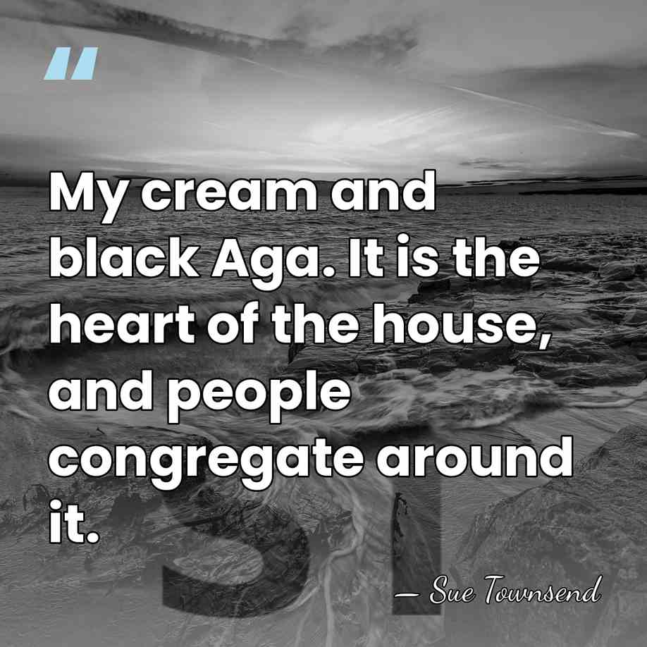 My cream and black Aga. It is the heart of the house,&hellip; - Sue Townsend