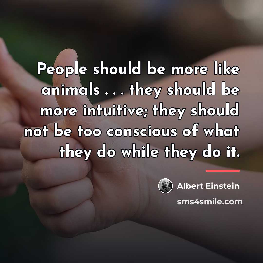 “People should be more like animals . . . they…” quote by Albert Einstein