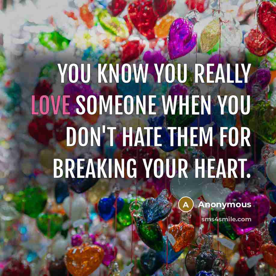 “You know you really love someone when you don't hate…” quote by Anonymous