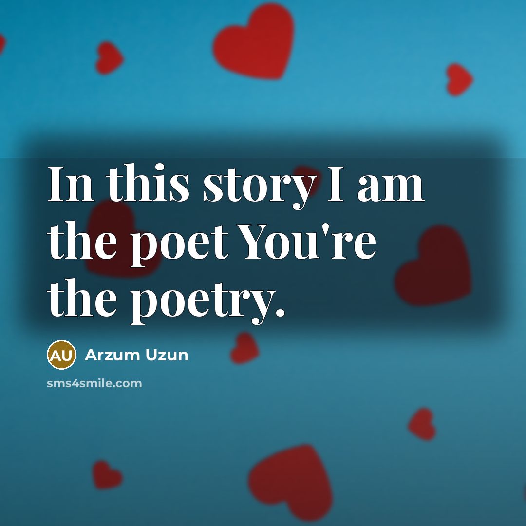 “In this story I am the poet You're the poetry.…” quote by Arzum Uzun