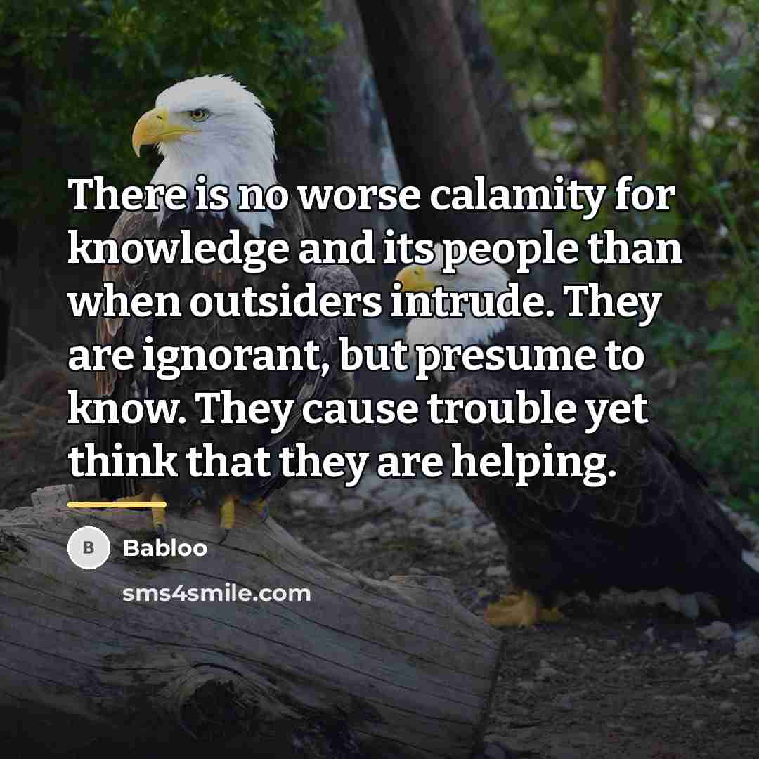 “There is no worse calamity for knowledge and its people…” quote by Babloo