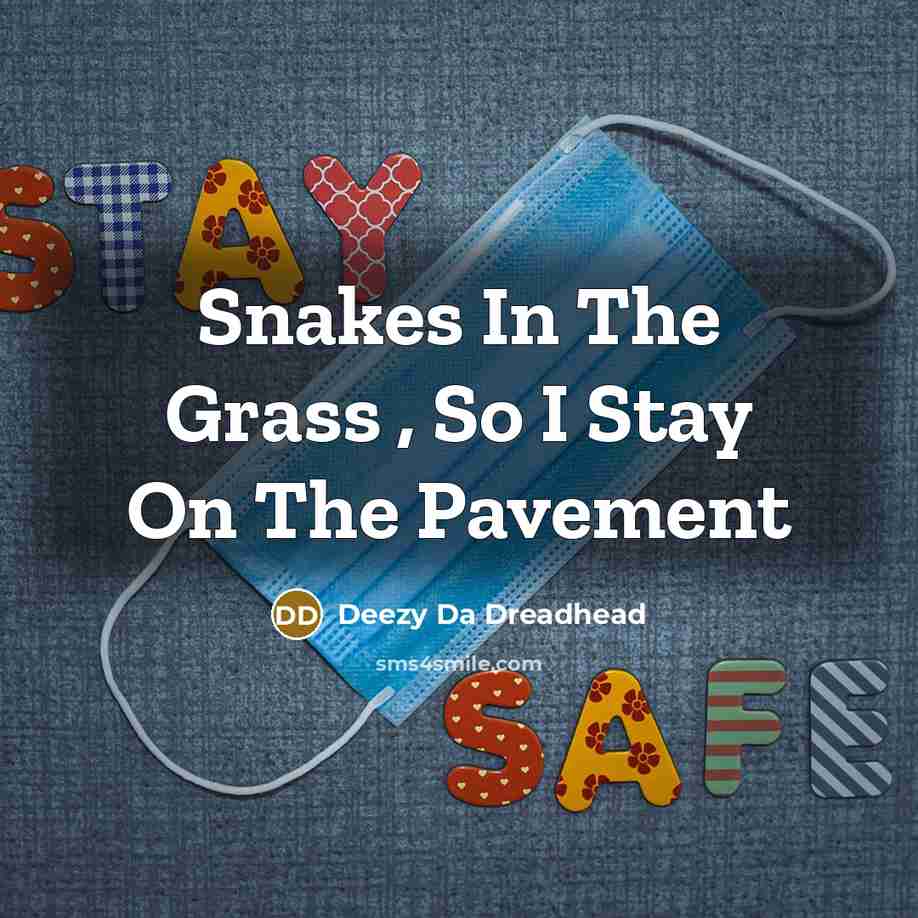 “Snakes In The Grass , So I Stay On The Pavement” quote by Deezy Da Dreadhead