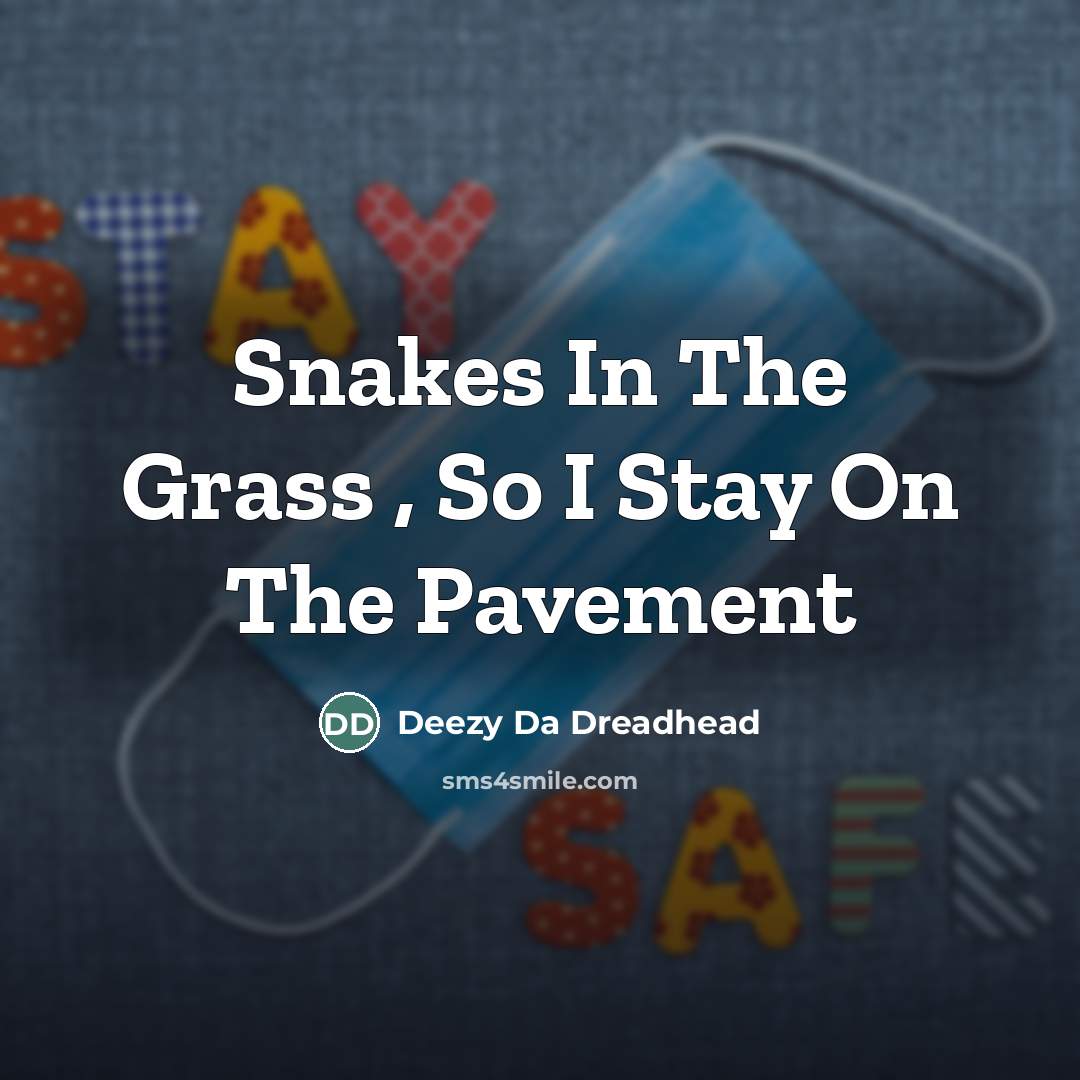 “Snakes In The Grass , So I Stay On The Pavement” quote by Deezy Da Dreadhead
