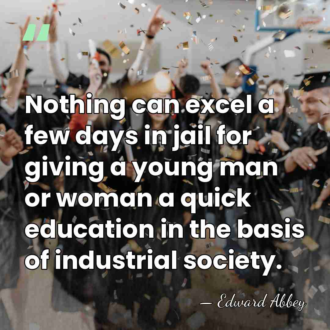 Nothing can excel a few days in jail for giving a young&hellip; - Edward Abbey