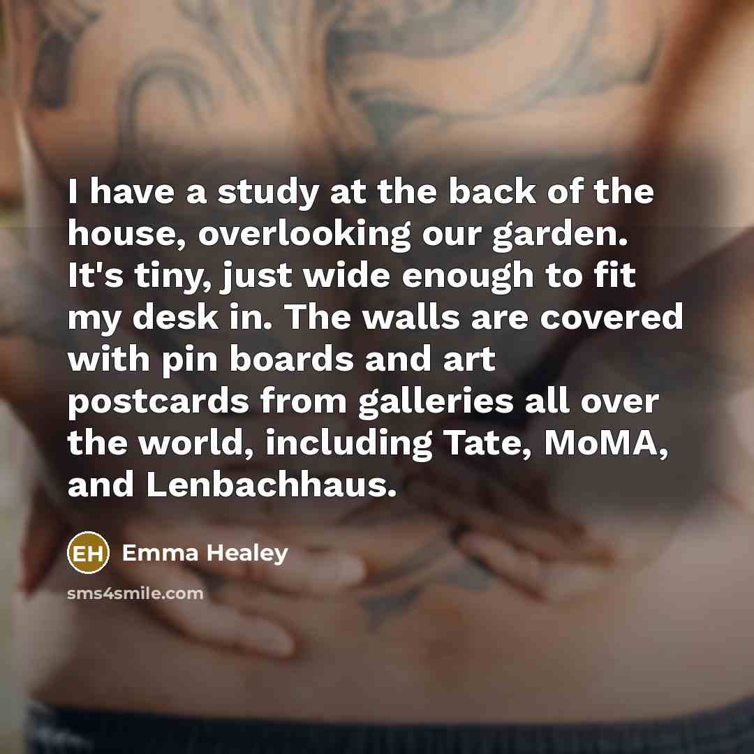 “I have a study at the back of the house,…” quote by Emma Healey