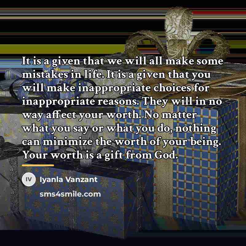 “It is a given that we will all make some…” quote by Iyanla Vanzant