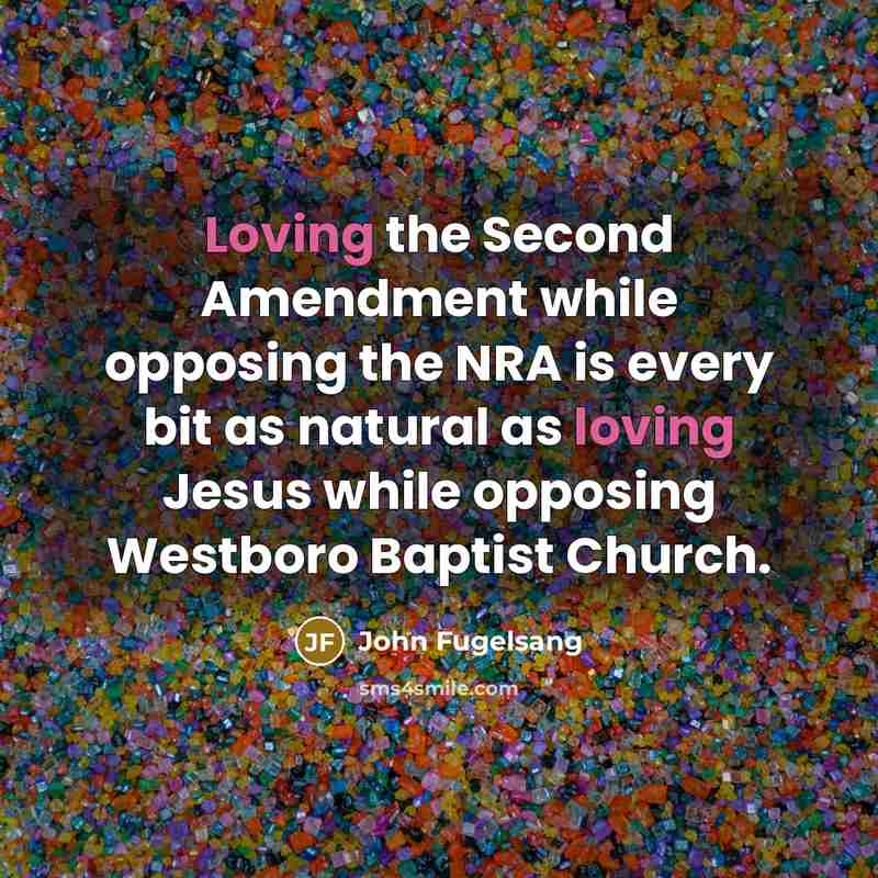 “Loving the Second Amendment while opposing the NRA is every…” quote by John Fugelsang