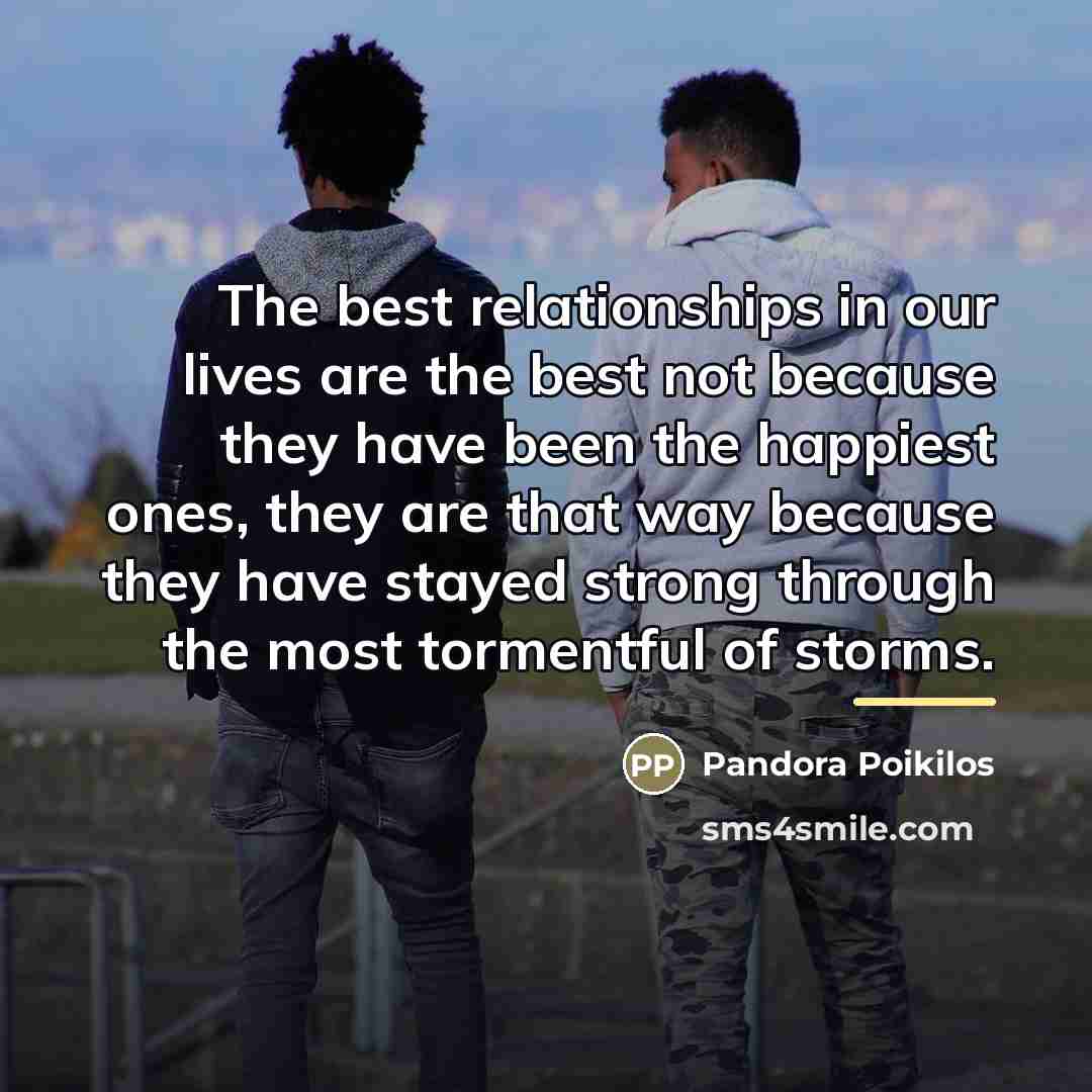 “The best relationships in our lives are the best not…” quote by Pandora Poikilos